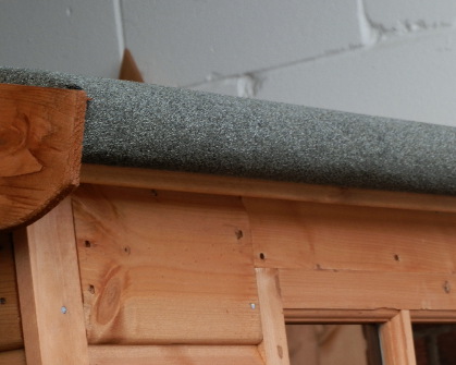 New rounded timber on the edges of our apex roof sheds